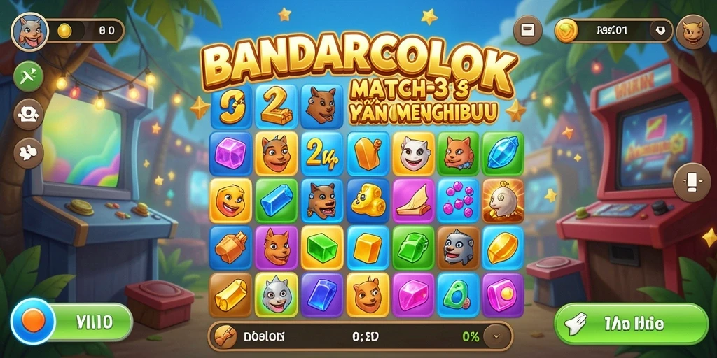 Tangkapan layar menarik dari gameplay BANDARCOLOK dalam aksi Match-3.