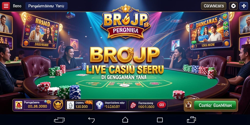 Tampilan Live Casino langsung di BROJP dengan dealer profesional.