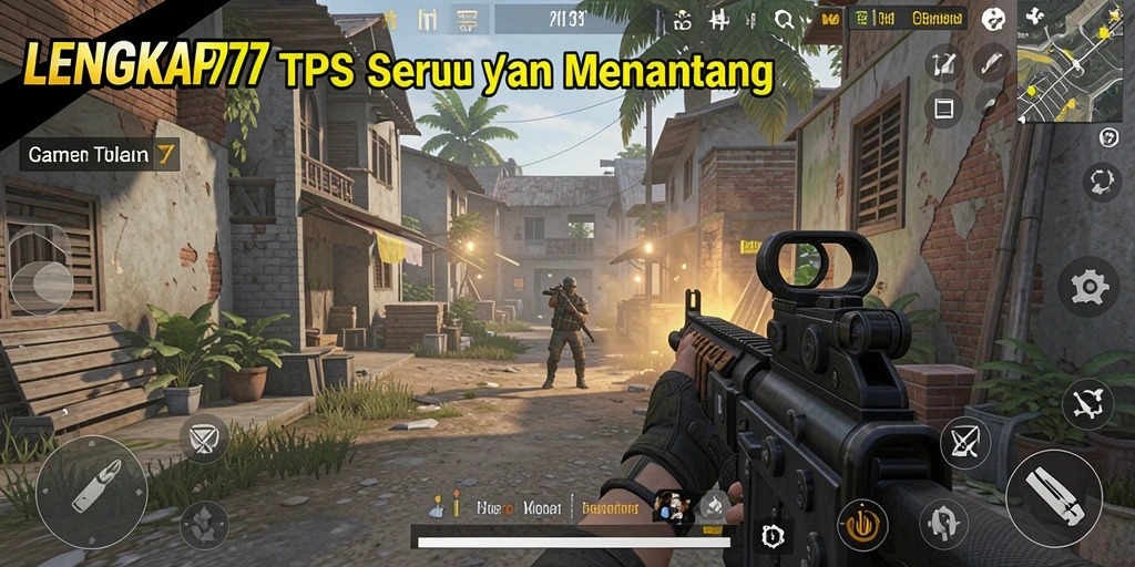 Tampilan gameplay seru dalam LENGKAP777 dengan aksi TPS yang mendebarkan.