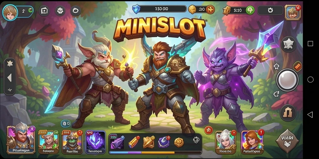 Tampilan gameplay seru dalam <strong>MINISLOT</strong>, menjelajahi dunia fantasi yang menawan.