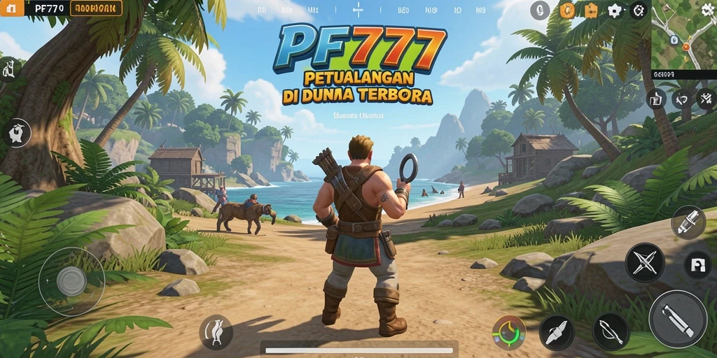 Tampilan gameplay PF777 yang menggambarkan dunia terbuka yang luas.