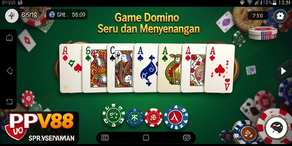 Tampilan gameplay yang menyenangkan dalam game Domino PPV88.