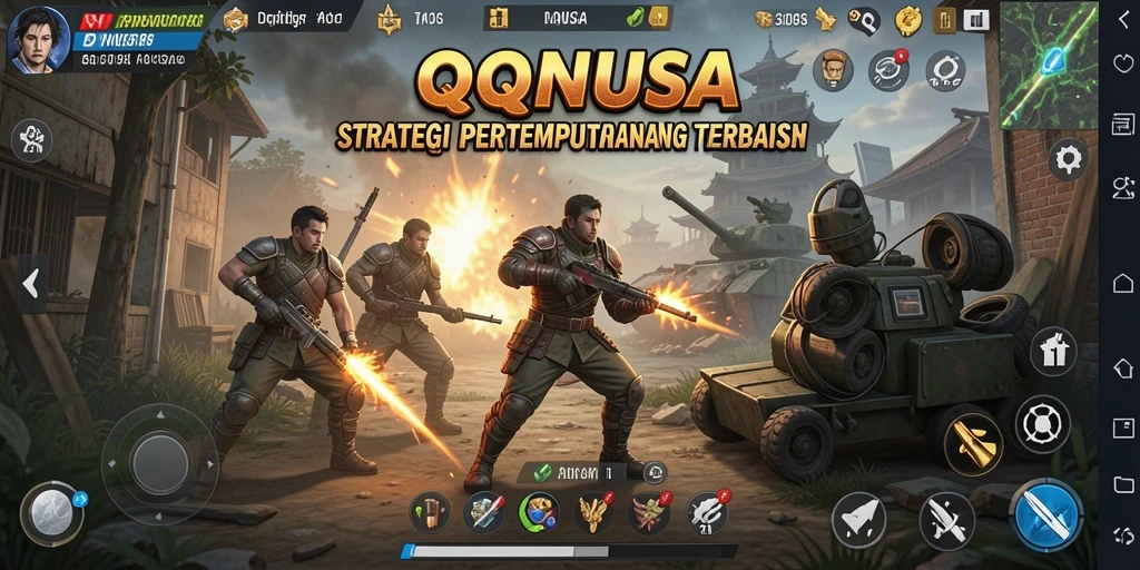 Tampilan menarik dari gameplay QQNUSA dengan pertempuran strategi.