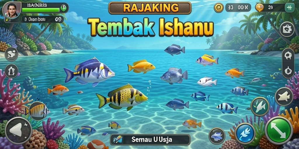 Tampilan gameplay Tembak Ikan di RAJAKING yang menarik dan interaktif.