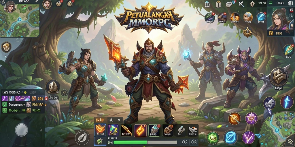 Tampilan gameplay epik dalam dunia MMORPG RR33 yang penuh tantangan.