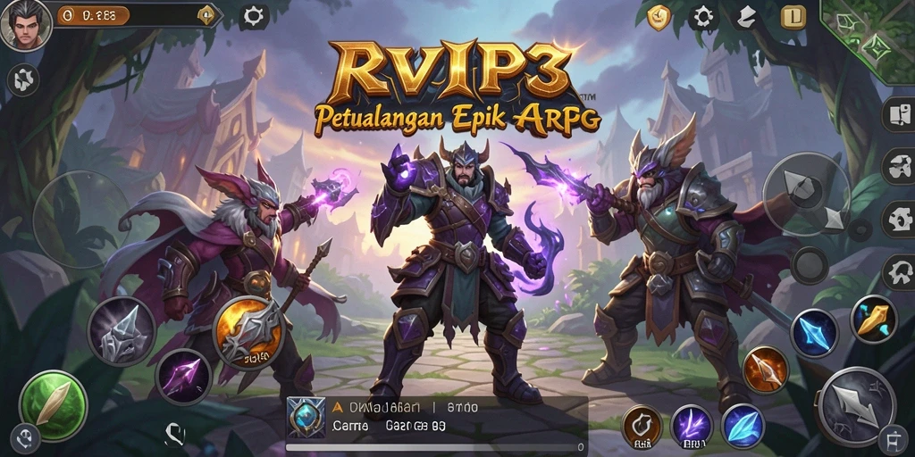 Tangkapan layar gameplay RVIP3 yang menunjukkan aksi pertempuran ARPG.