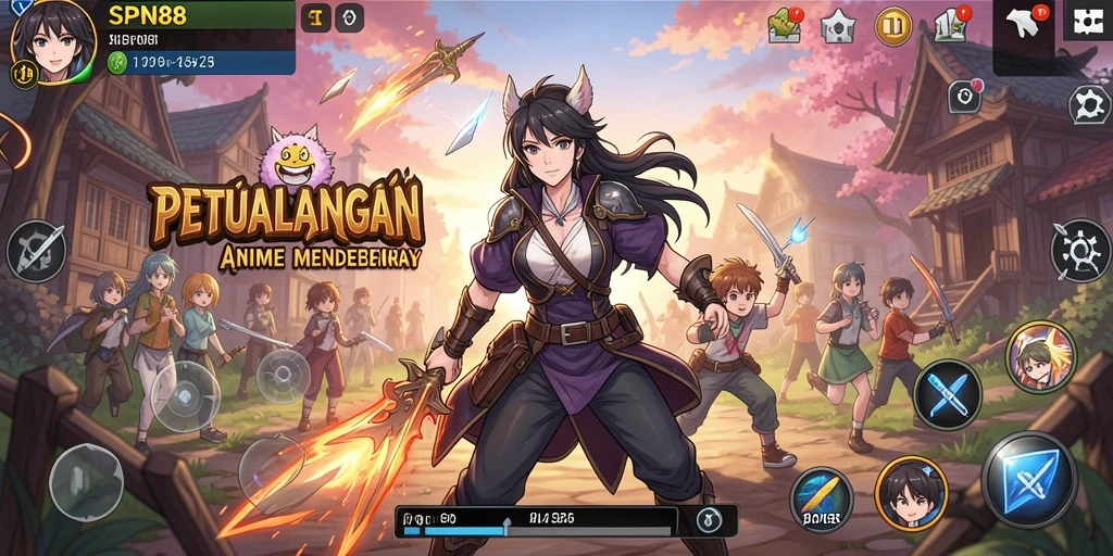 Screenshot gameplay SPN88 menunjukkan pertarungan seru di dunia Anime.