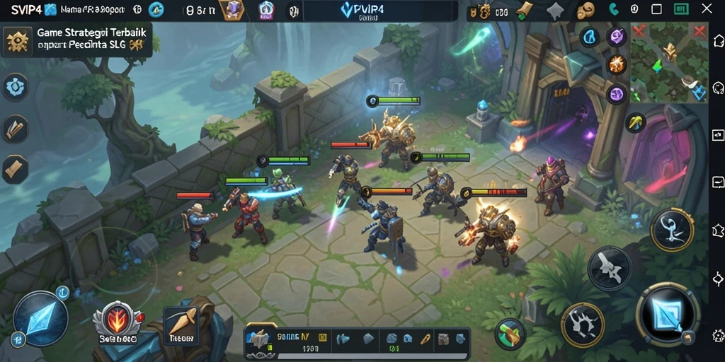 Screenshot gameplay SVIP4 menunjukkan pertempuran strategis yang mendebarkan.