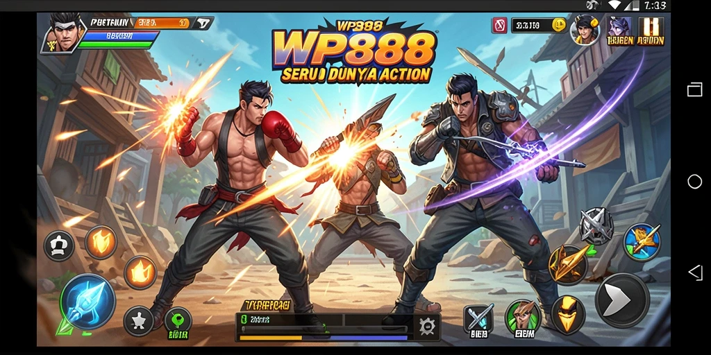 Tampilan gameplay mendebarkan dari WP888 di action-packed adventure.